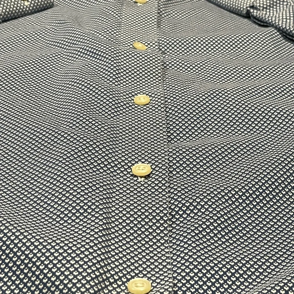 Banana Republic Blue Patterned Button Down Shirt Size L